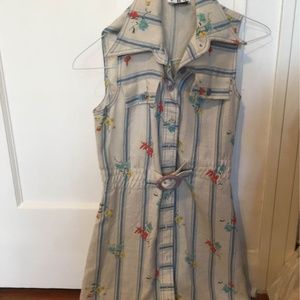 Vintage dress with flowers and stripes